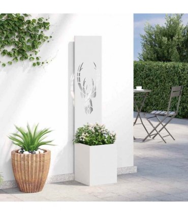 vidaXL Garden Privacy Screen White 32 x 32 x 150 cm Cold-rolled steel