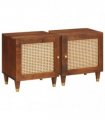 vidaXL Bedside Cabinet 2 pcs Brown 40 x 33.5 x 46 cm Solid Acacia wood