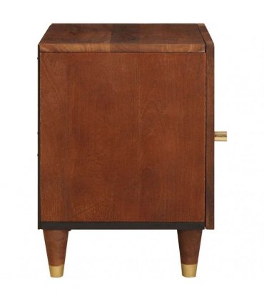 vidaXL Bedside Cabinet 2 pcs Brown 40 x 33.5 x 46 cm Solid Acacia wood