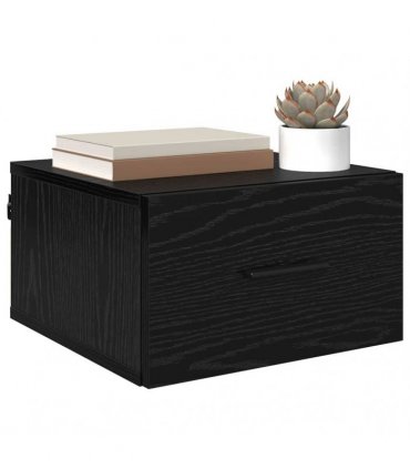 vidaXL Bedside Cabinet 2 pcs Black oak 35 x 35 x 20 cm Engineered wood
