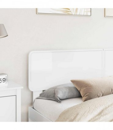 vidaXL Headboard Gloss White Engineered wood