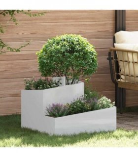 vidaXL Garden Planter Silver 60 x 60 x 50 cm Galvanised Steel