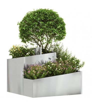 vidaXL Garden Planter Silver 60 x 60 x 50 cm Galvanised Steel
