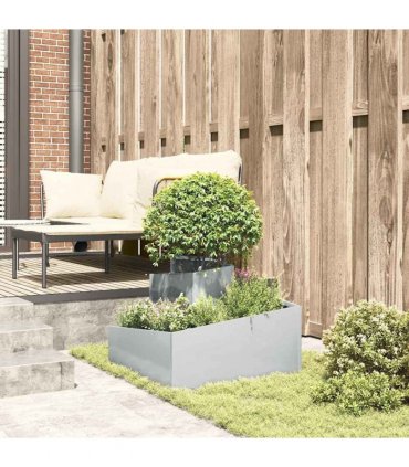 vidaXL Garden Planter Silver 60 x 60 x 50 cm Galvanised Steel