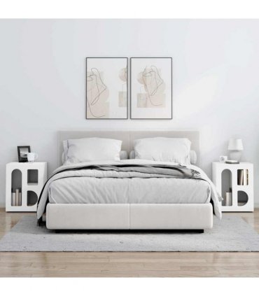 vidaXL Bedside Table ELST 2 pcs White 40 x 35 x 50 cm Engineered Wood