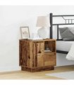 vidaXL Bedside Cabinet with Drawer 2 pcs Old Wood 50 x 34.5 x 50 cm