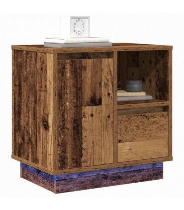 vidaXL Bedside Cabinet with Drawer 2 pcs Old Wood 50 x 34.5 x 50 cm