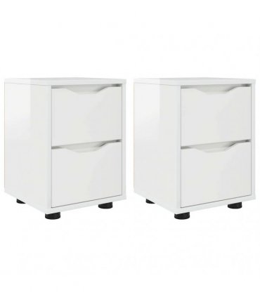 vidaXL Bedside Tables 2 pcs High Gloss White 30.5 x 30 x 43 cm