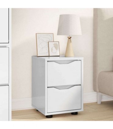 vidaXL Bedside Tables 2 pcs High Gloss White 30.5 x 30 x 43 cm
