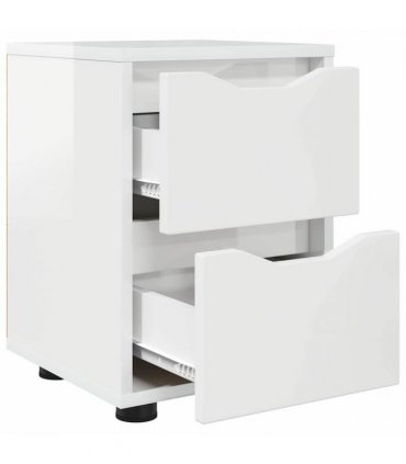 vidaXL Bedside Tables 2 pcs High Gloss White 30.5 x 30 x 43 cm