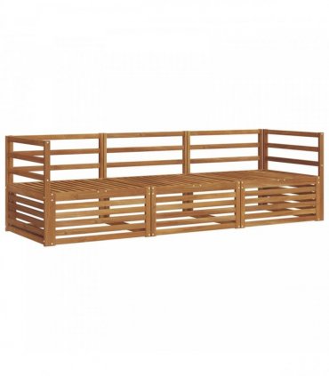 vidaXL Outdoor Sofa Set 3 pcs Natural Solid Acacia Wood
