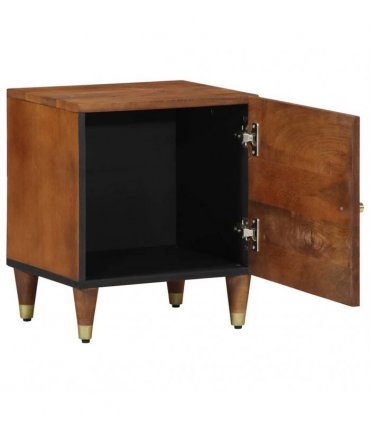 vidaXL Bedside Cabinet with Door 2 pcs Honey Brown 40 x 33 x 46 cm