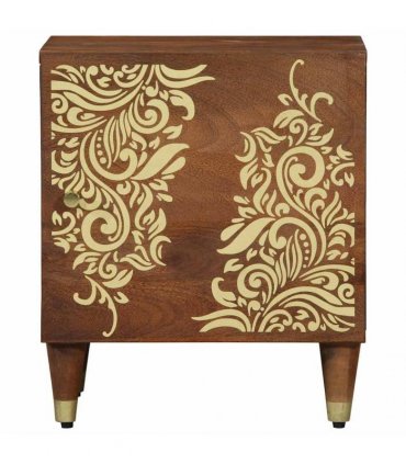 vidaXL Bedside Cabinet with Door 2 pcs Honey Brown 40 x 33 x 46 cm