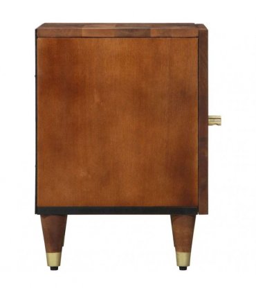 vidaXL Bedside Cabinet with Door 2 pcs Honey Brown 40 x 33 x 46 cm