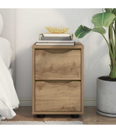 vidaXL Bedside Table Artisan Oak 30.5 x 30 x 43 cm Engineered Wood