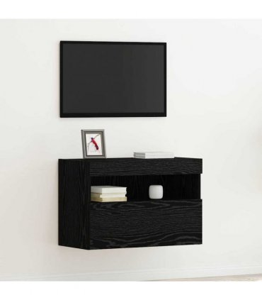 vidaXL TV Wall Cabinet Black oak 60 x 30 x 40 cm Engineered Wood