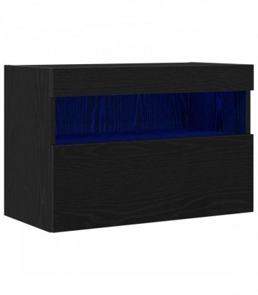 vidaXL TV Wall Cabinet Black oak 60 x 30 x 40 cm Engineered Wood