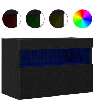 vidaXL TV Wall Cabinet Black oak 60 x 30 x 40 cm Engineered Wood