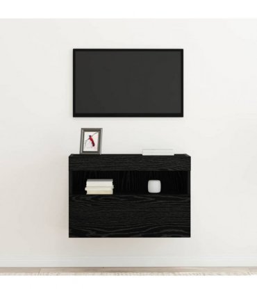 vidaXL TV Wall Cabinet Black oak 60 x 30 x 40 cm Engineered Wood