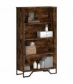 vidaXL Bookcase Smoked Oak 80x31x137.5 cm Engineered Wood
