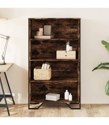 vidaXL Bookcase Smoked Oak 80x31x137.5 cm Engineered Wood