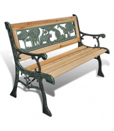 vidaXL Garden Bench | Bronze and Wood | Wood and Iron | 84 cm