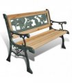vidaXL Garden Bench | Bronze and Wood | Wood and Iron | 84 cm