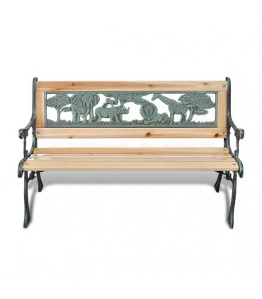 vidaXL Garden Bench | Bronze and Wood | Wood and Iron | 84 cm
