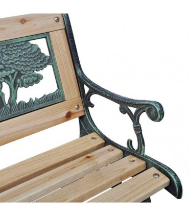 vidaXL Garden Bench | Bronze and Wood | Wood and Iron | 84 cm