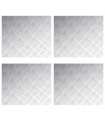 vidaXL Stair Tread Rectangular 4 pcs Silver 60 x 50 cm Aluminium