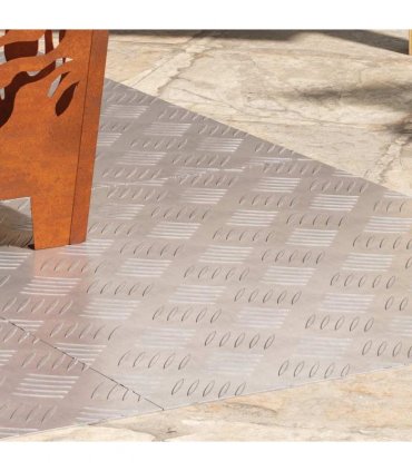 vidaXL Stair Tread Rectangular 4 pcs Silver 60 x 50 cm Aluminium