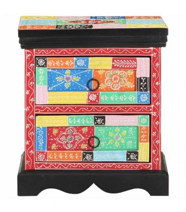 vidaXL Bedside Cabinet Multicolour 40 x 35 x 45 cm Solid Mango Wood
