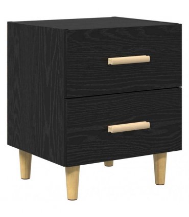 vidaXL Bed Cabinet Black Oak 40 x 35 x 47.5cm Engineered Wood