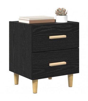 vidaXL Bed Cabinet Black Oak 40 x 35 x 47.5cm Engineered Wood