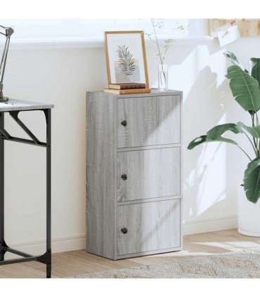 vidaXL Bookcase Grey Sonoma 40x24x77 cm Engineered Wood