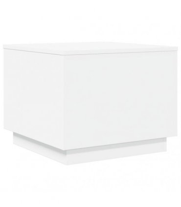 vidaXL Coffee Table with LED Lights White 50x50x40 cm