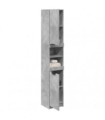 vidaXL Bathroom Cabinet Concrete Grey 32x34x188.5 cm Engineered Wood