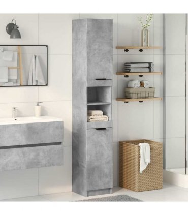 vidaXL Bathroom Cabinet Concrete Grey 32x34x188.5 cm Engineered Wood