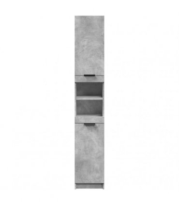 vidaXL Bathroom Cabinet Concrete Grey 32x34x188.5 cm Engineered Wood