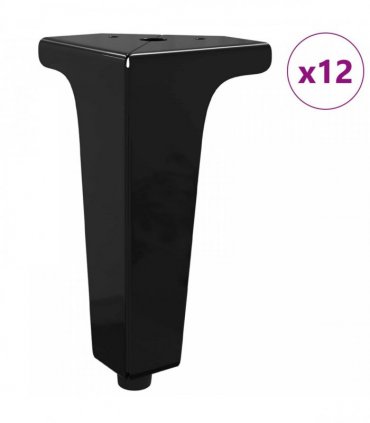 vidaXL Furniture Feet 12 pcs Black 54.1 x 54.1 x 100 mm Iron