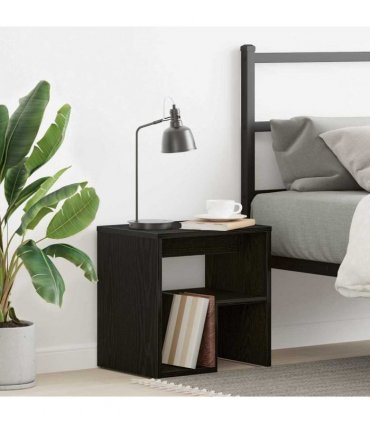 vidaXL Bedside Cabinet Black oak 40 x 30 x 40 cm Engineered wood