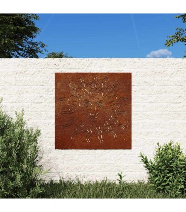 vidaXL Garden Wall Decoration 55x55 cm Corten Steel Sun Design