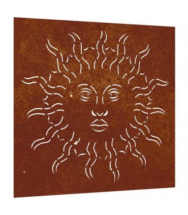 vidaXL Garden Wall Decoration 55x55 cm Corten Steel Sun Design