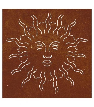 vidaXL Garden Wall Decoration 55x55 cm Corten Steel Sun Design