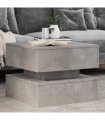 vidaXL Coffee Table with LED Lights Concrete Grey 50x50x40 cm