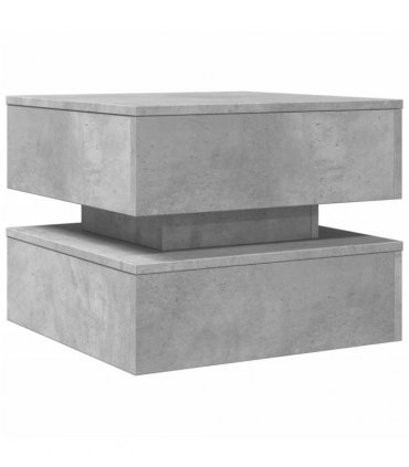 vidaXL Coffee Table with LED Lights Concrete Grey 50x50x40 cm