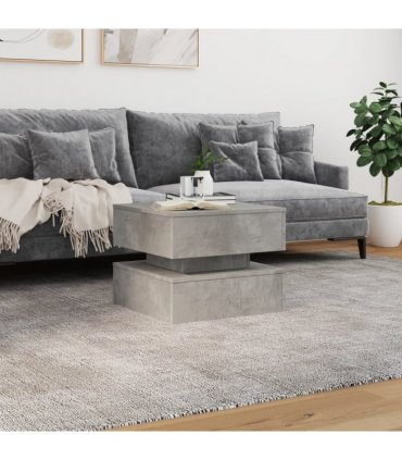 vidaXL Coffee Table with LED Lights Concrete Grey 50x50x40 cm