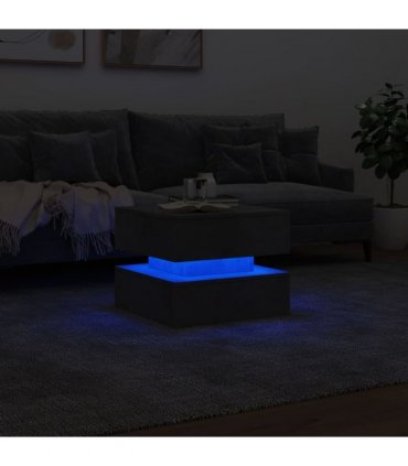 vidaXL Coffee Table with LED Lights Concrete Grey 50x50x40 cm