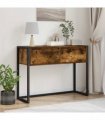 vidaXL End Table Smoke Oak 100 x 36 x 75 cm Engineered Wood