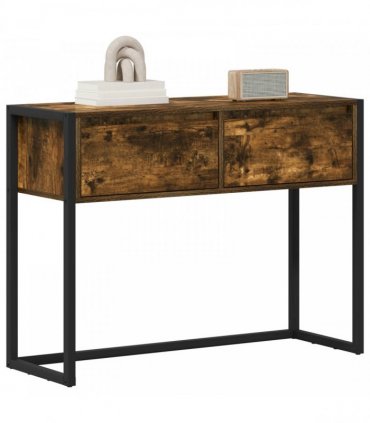 vidaXL End Table Smoke Oak 100 x 36 x 75 cm Engineered Wood
